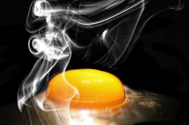 What happens to an egg when it’s cooking?