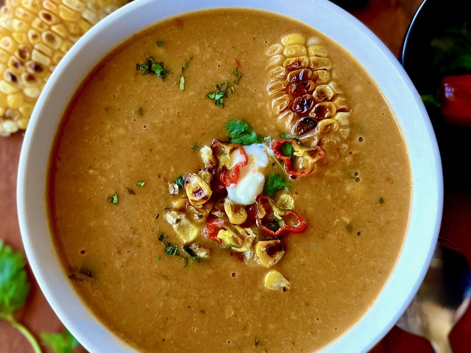Roasted Corn Chowder with Poblano Pepper
