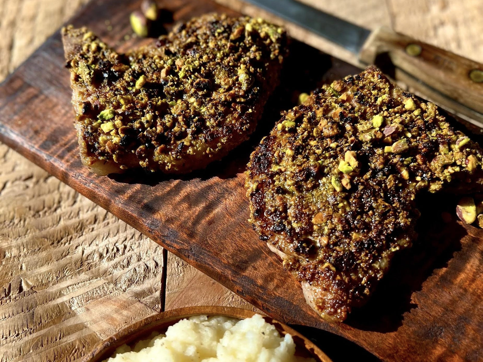 Pistachio Crusted Pork Chops