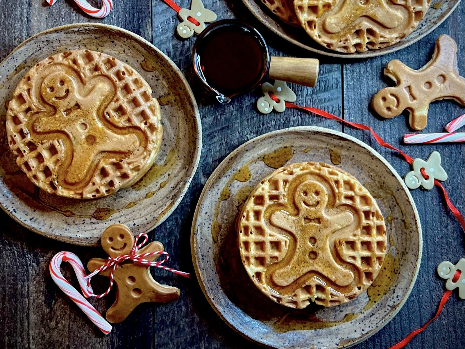Einkorn Gingerbread Waffles with Cream Cheese
