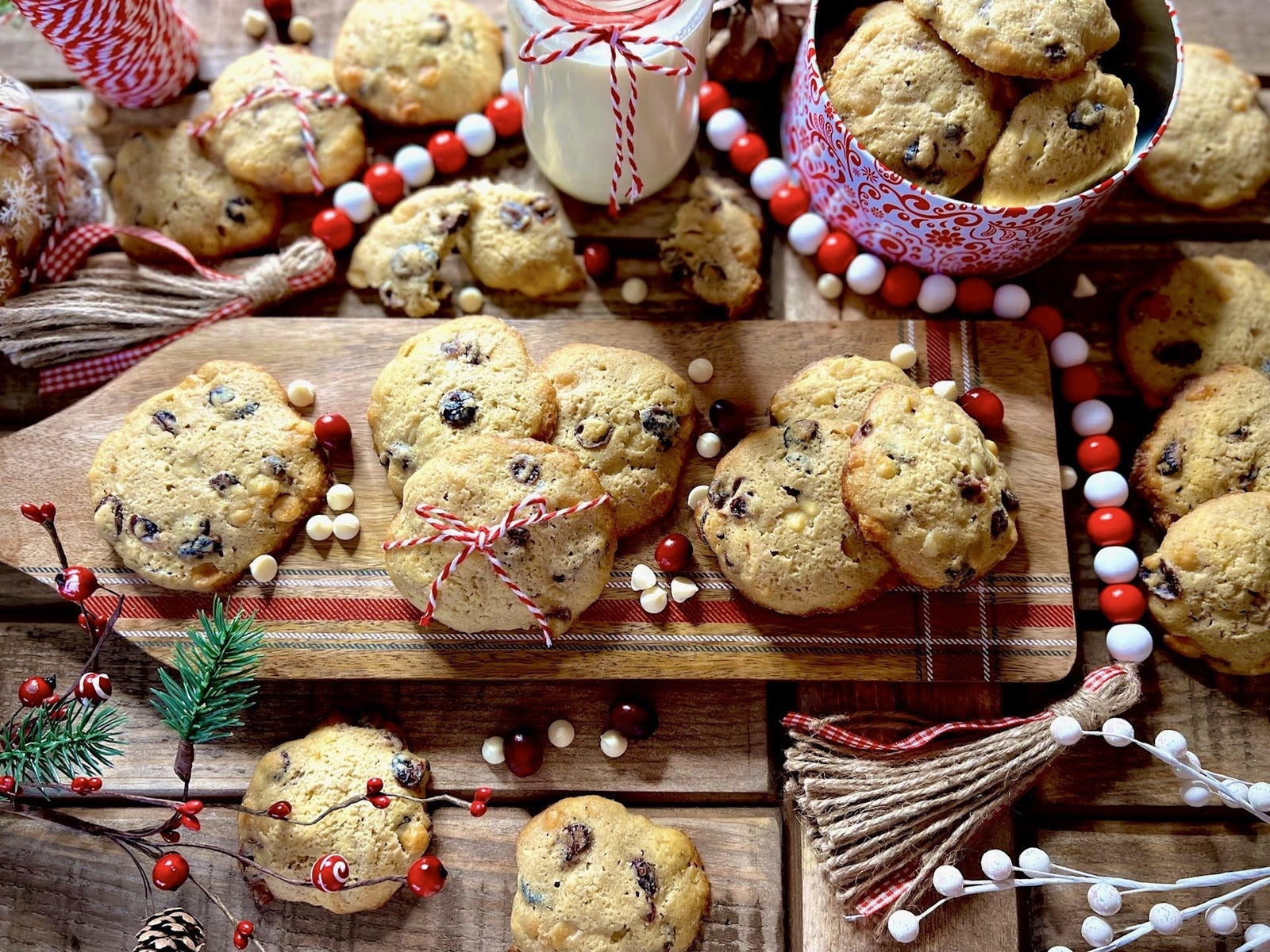 Cranberry White Chocolate Einkorn Cookies