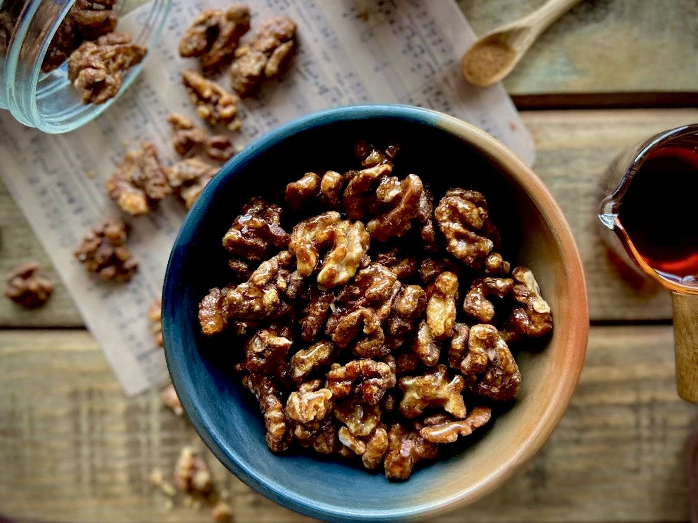 Maple Glazed Walnuts with Cinnamon Ghee