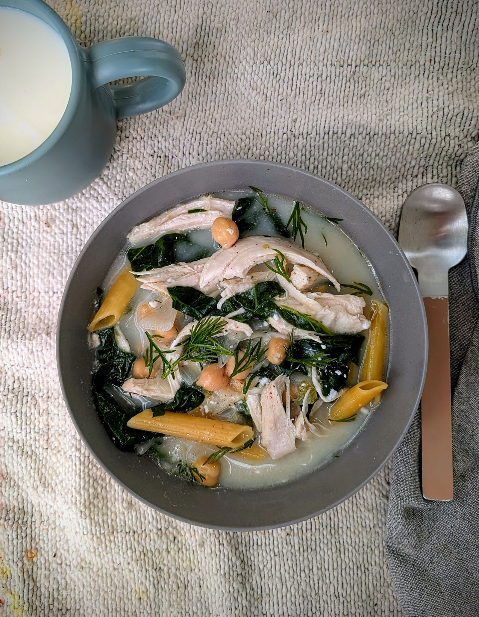 Brothy Chicken, Chickpea & Zucchini Soup