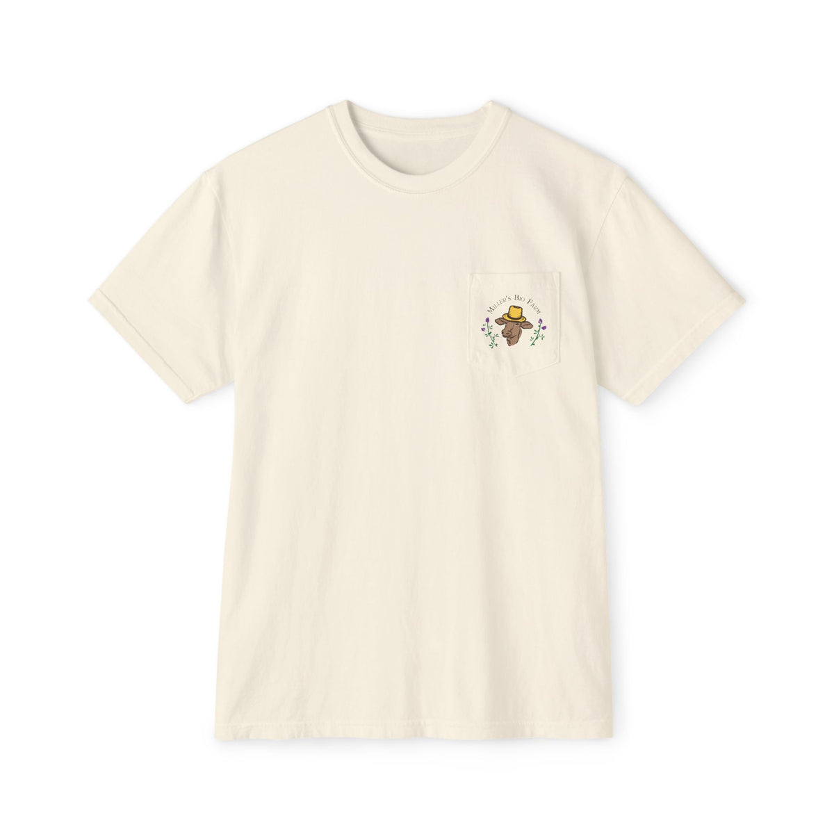 Unisex Pocket T-Shirt - Miller's Bio Farm - Goodbye Supermarket Hello Small Farm