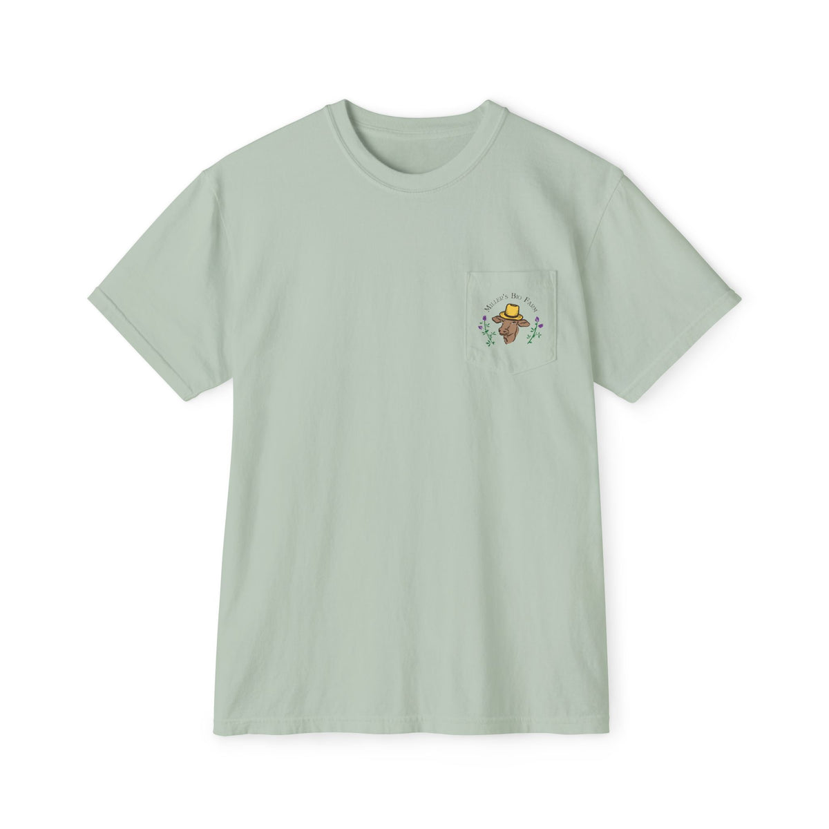 Unisex Pocket T-Shirt - Miller's Bio Farm - Goodbye Supermarket Hello Small Farm