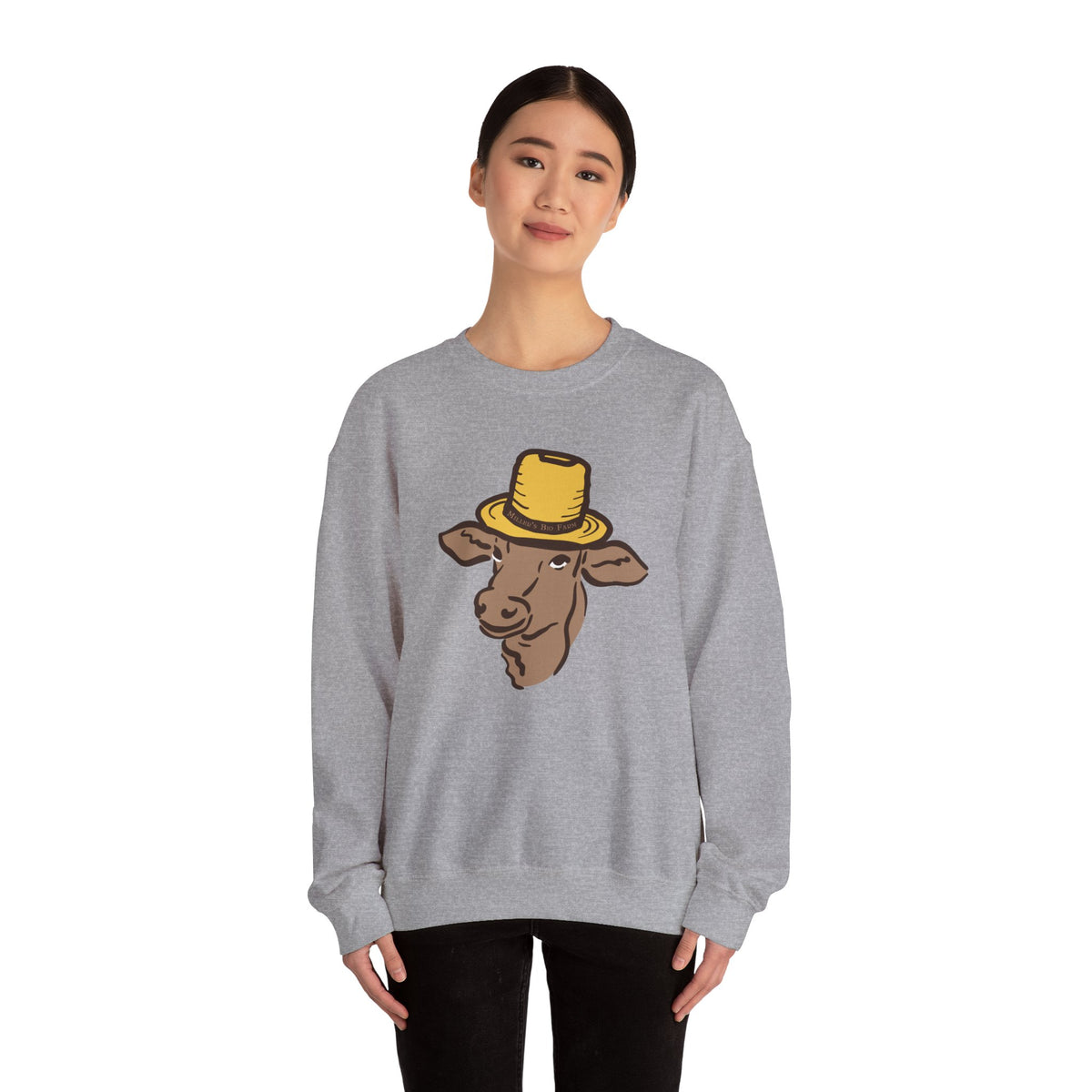 Adult Heavyweight Crewneck Sweatshirt - Miller's Bio Farm Logo