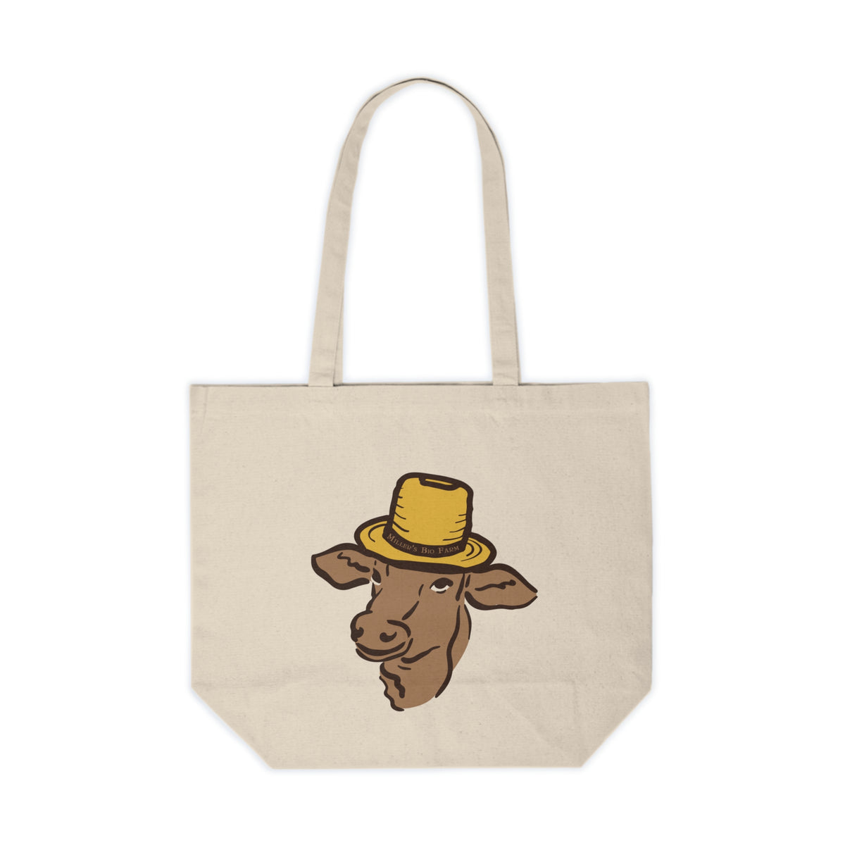 Canvas Shopping Tote - Miller's Bio Farm Logo + Goodbye Supermarket Hello Small Farm