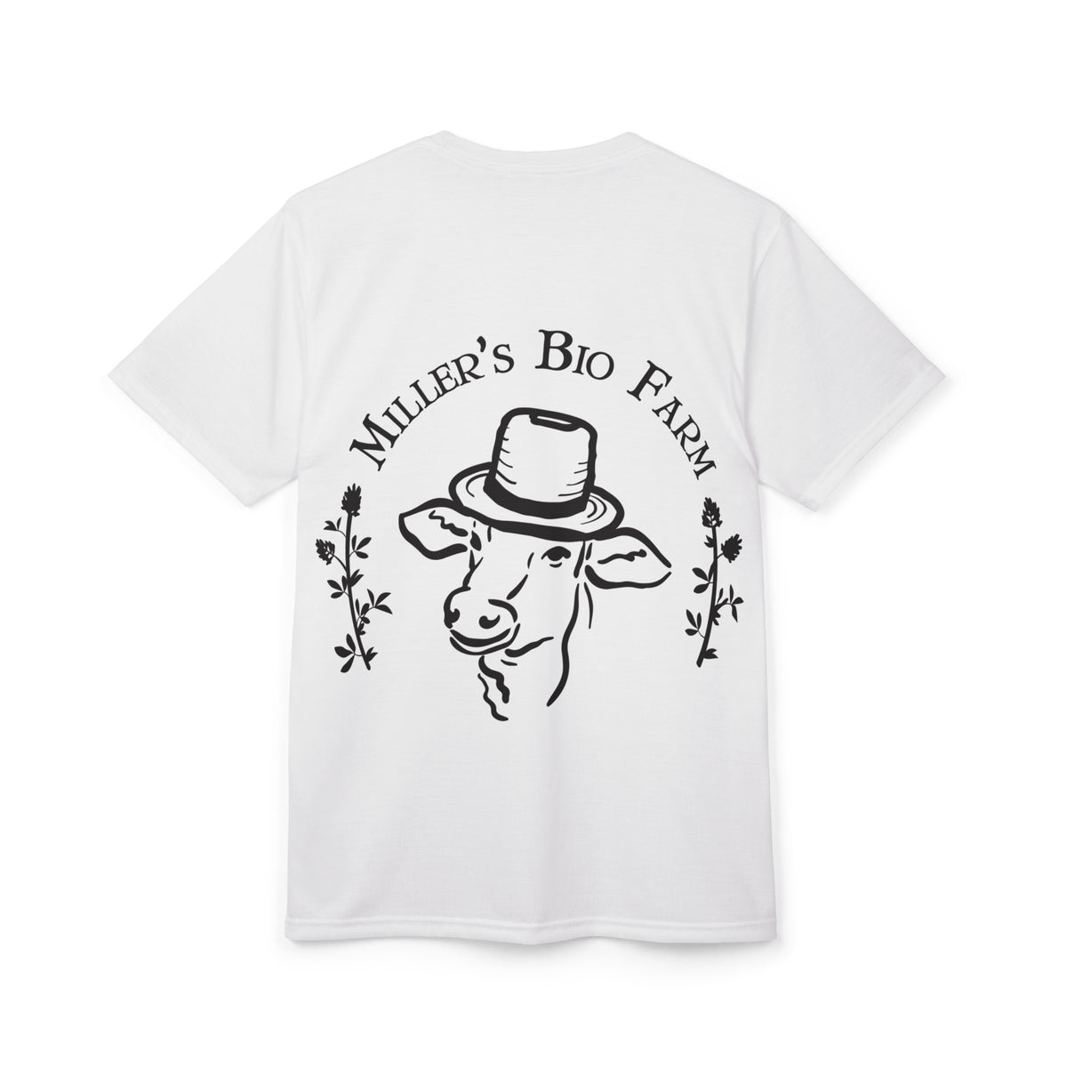 Adult White Cut & Sew Tee (AOP) - Miller's Bio Farm