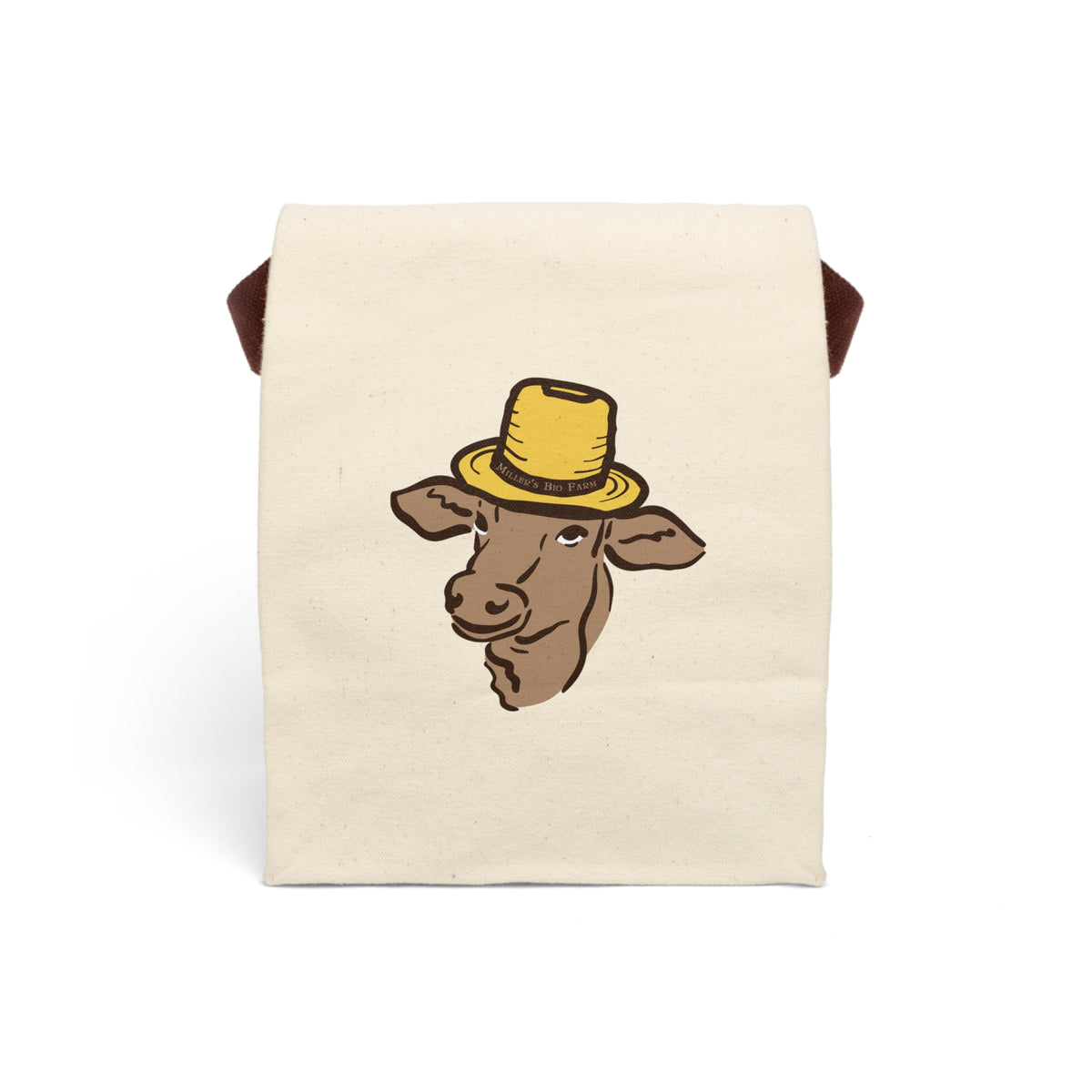 Canvas Lunch Bag With Strap - Miller's Bio Farm Logo