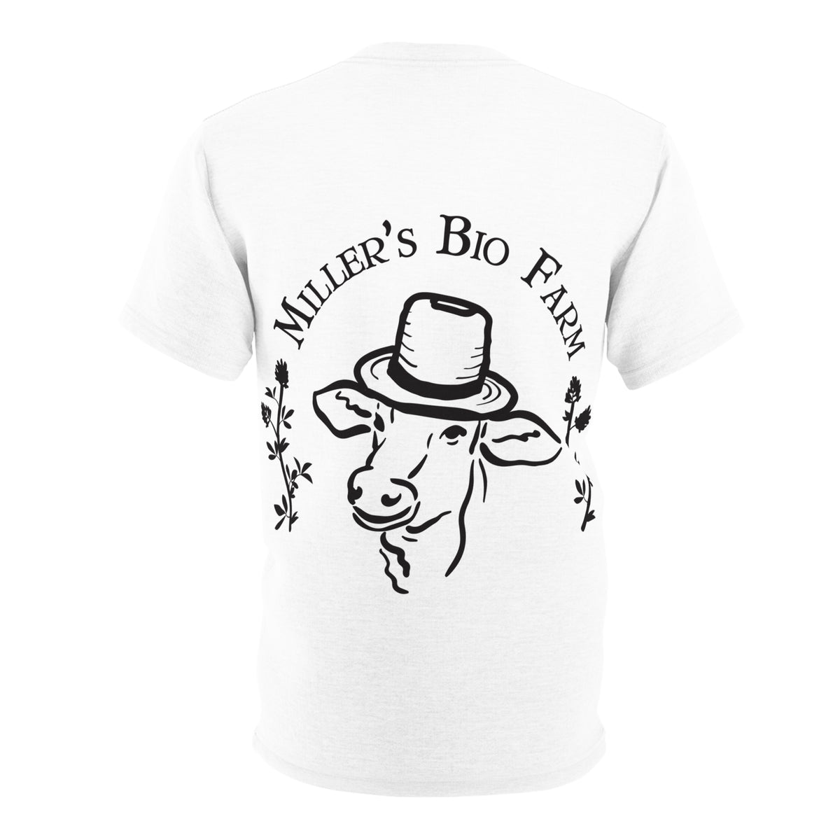 Adult White Cut & Sew Tee (AOP) - Miller's Bio Farm