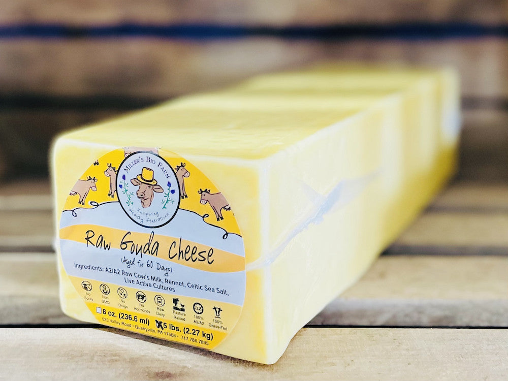Big Raw A2/A2 Fresh Gouda Cheese Block