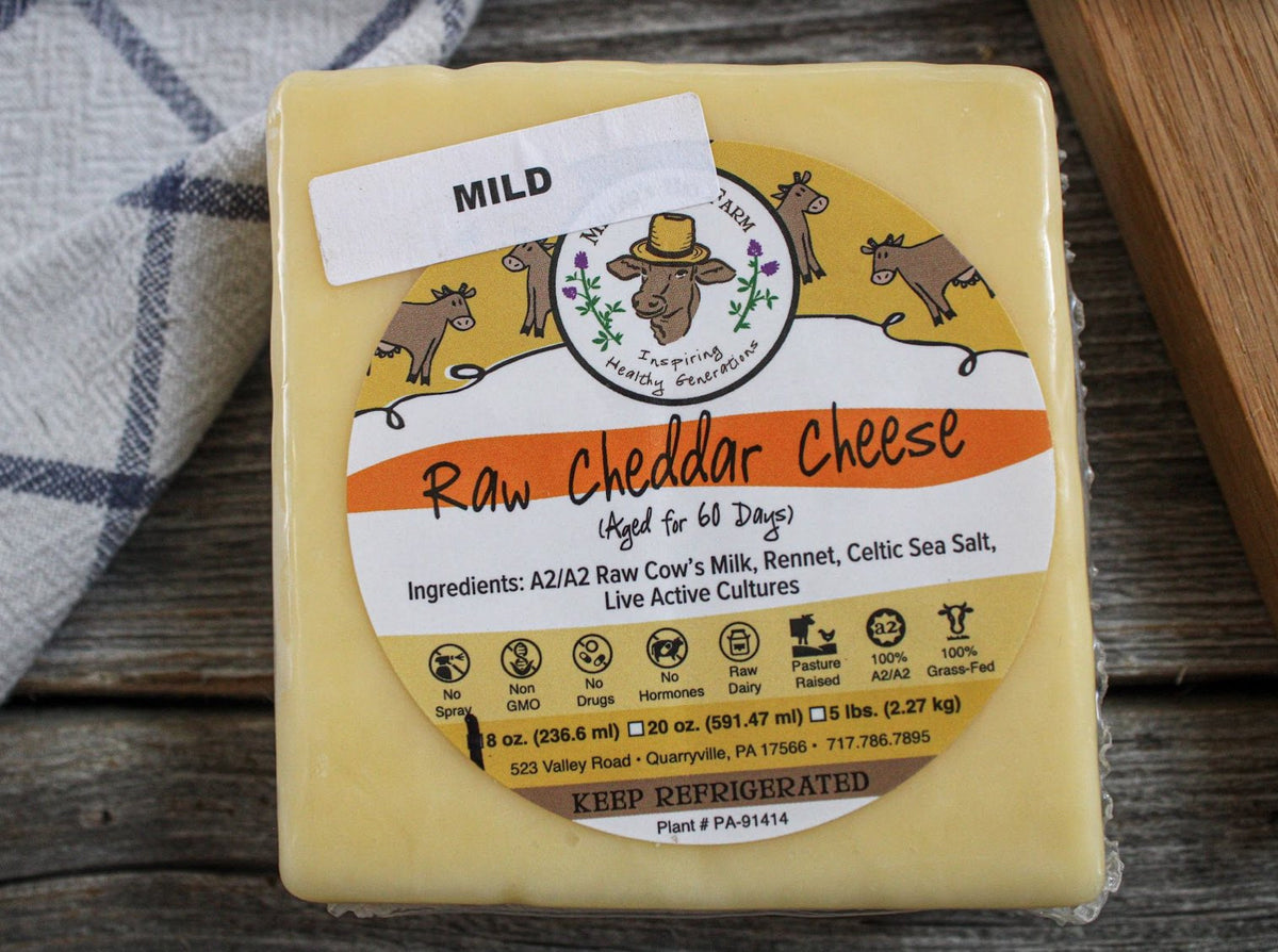 8oz Raw A2/A2 Mild Cheddar Cheese