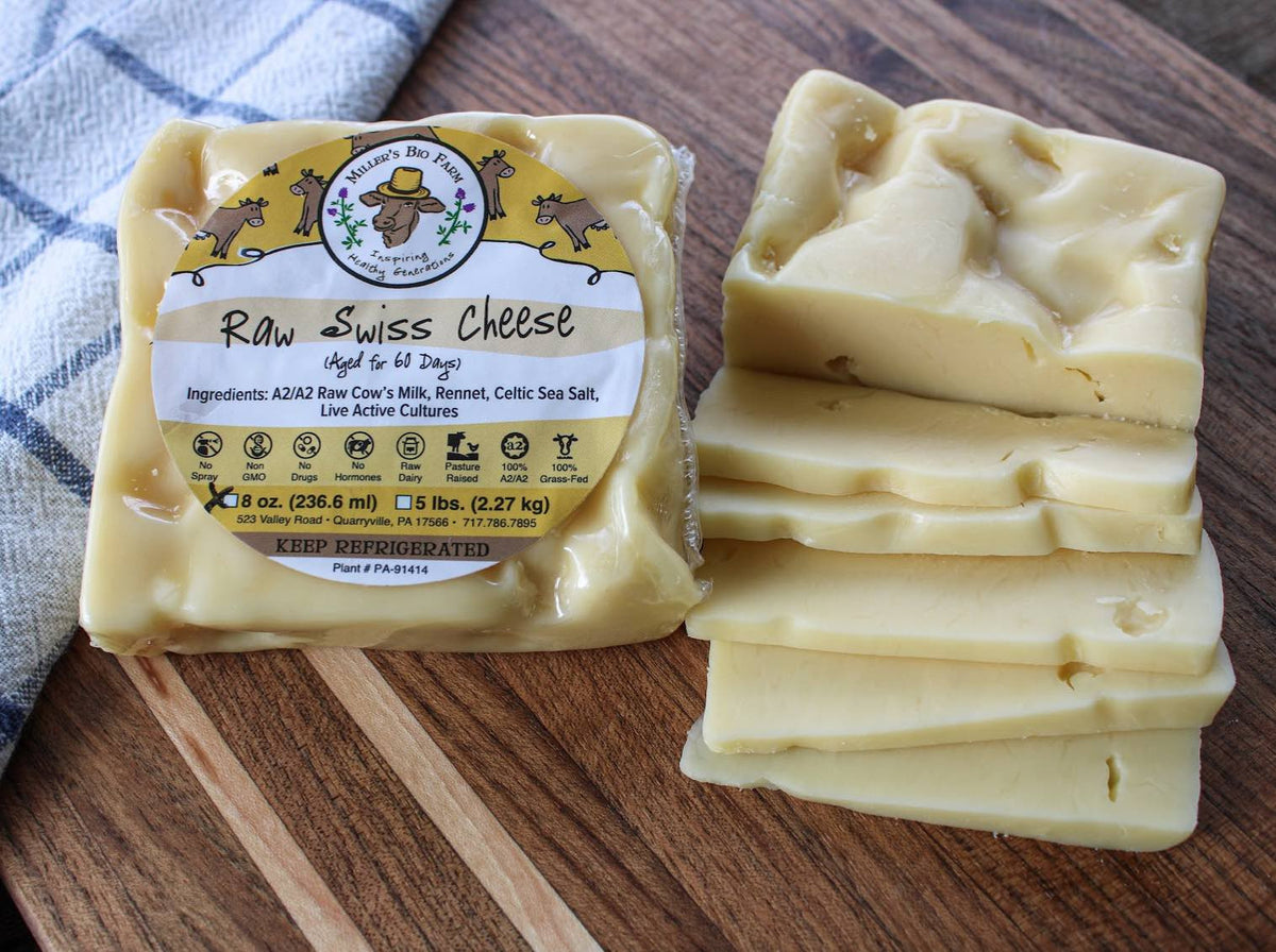 8oz Raw A2/A2 Swiss Cheese