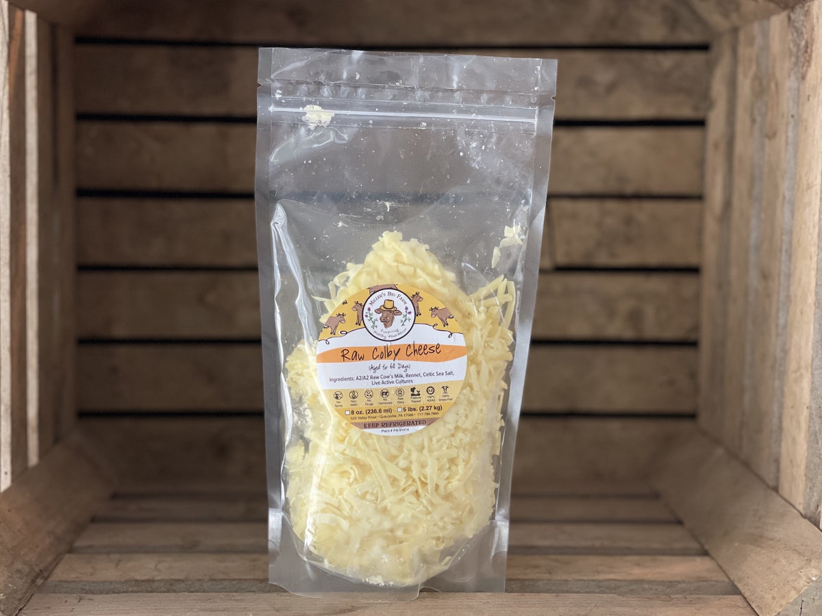 8oz Raw Shredded A2/A2 Colby Cheese