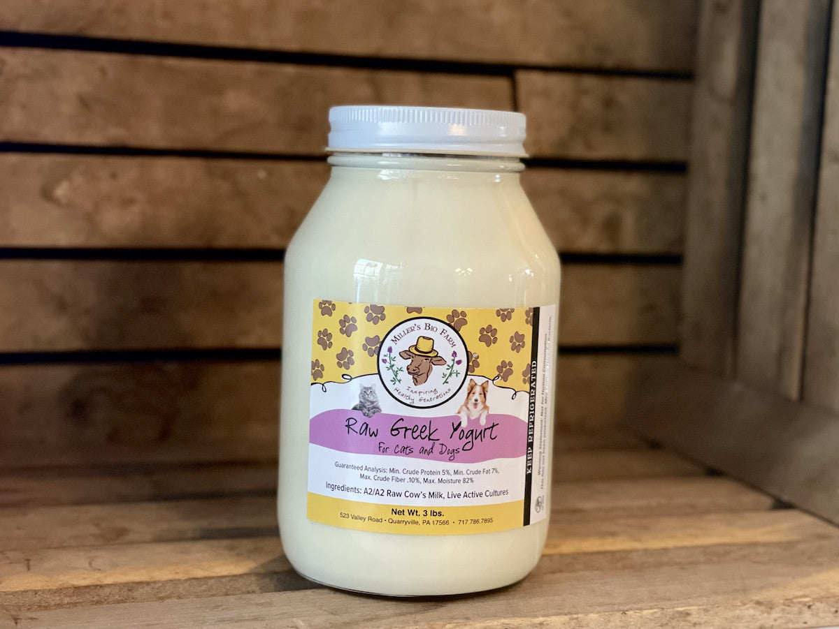1 quart - Raw Greek A2/A2 Yogurt for Cats & Dogs (Glass)