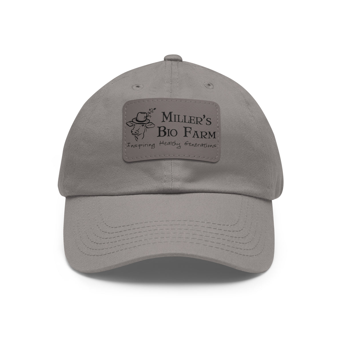 Dad Hat with Leather Patch (Rectangle) - Miller's Bio Farm