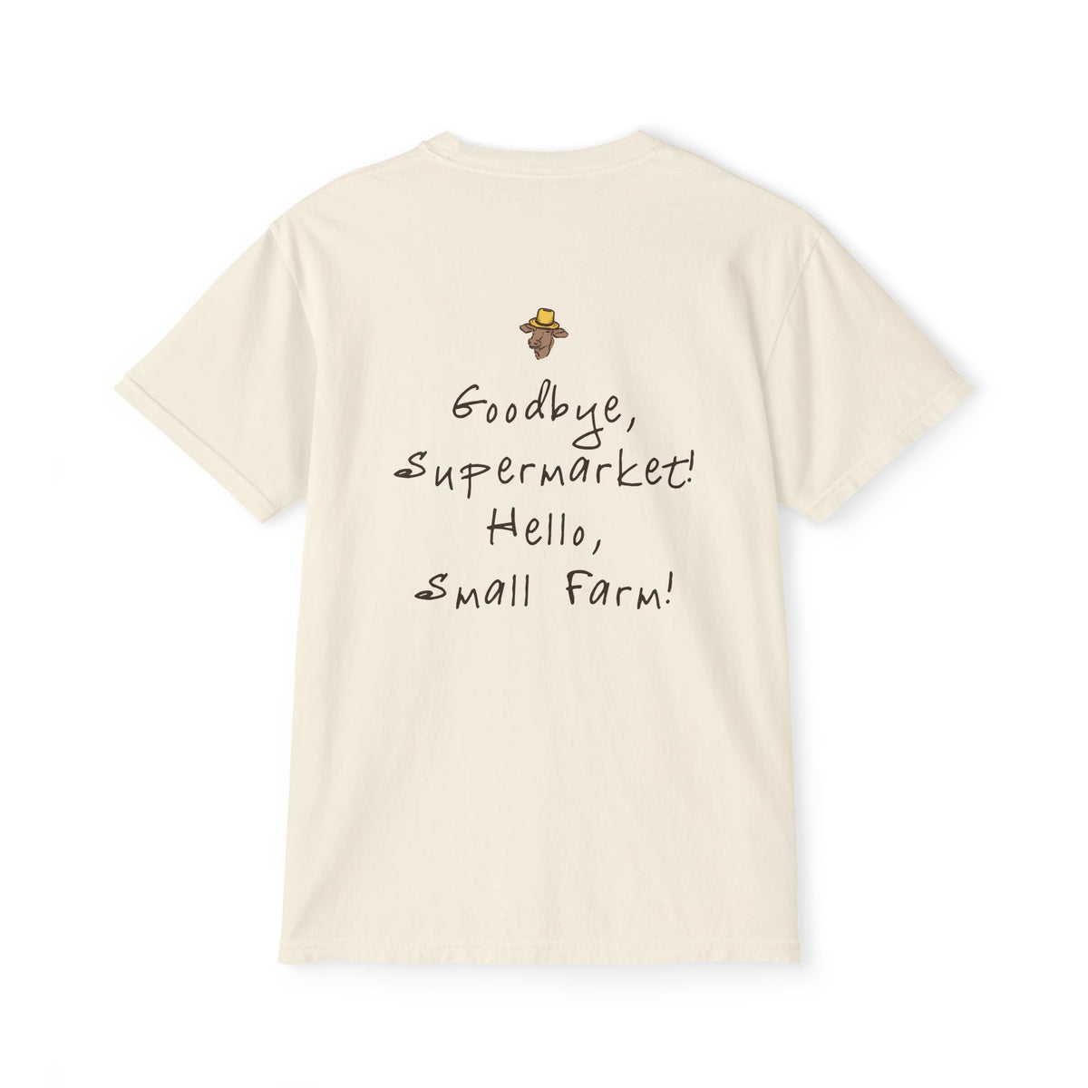 Unisex Pocket T-Shirt - Miller's Bio Farm - Goodbye Supermarket Hello Small Farm