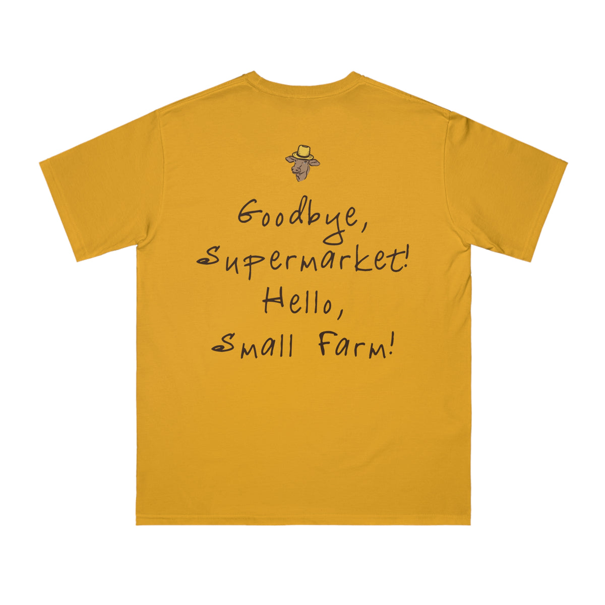 Adult Beehive Organic Classic T-Shirt - Adult Unisex - Miller's Bio Farm Logo Front & Goodbye Supermarket Back