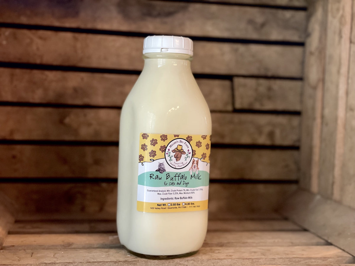 1 quart - Raw Buffalo Milk for Cats & Dogs (Glass)