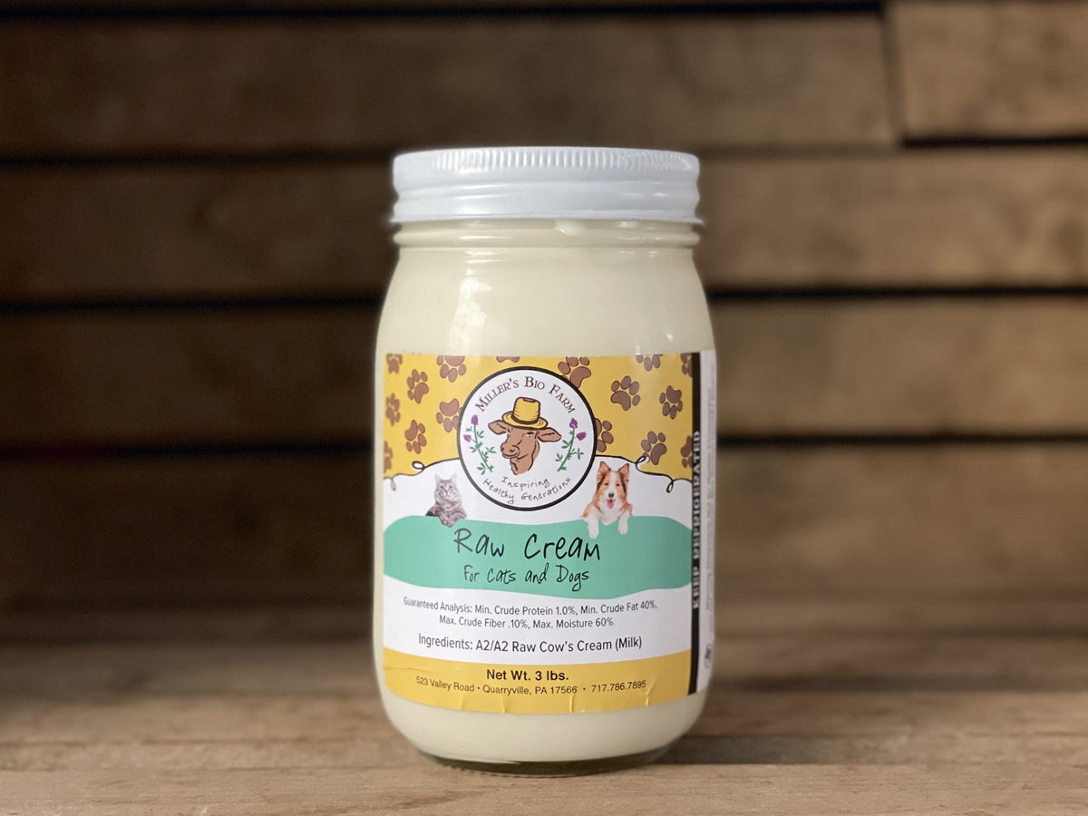 1 pint - Raw A2/A2 Cream for Cats & Dogs (Glass)
