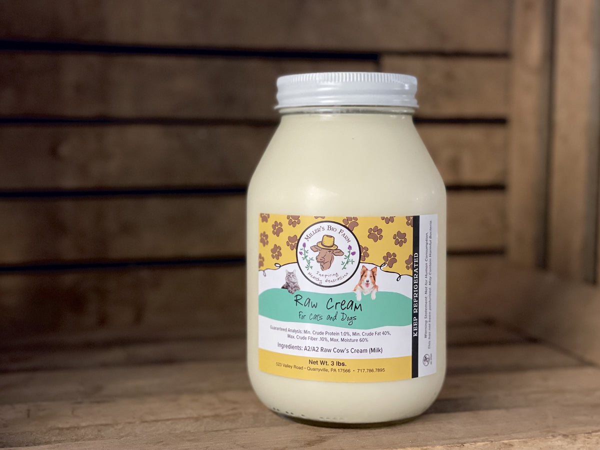 1 quart - Raw A2/A2 Cream for Cats & Dogs (Glass)
