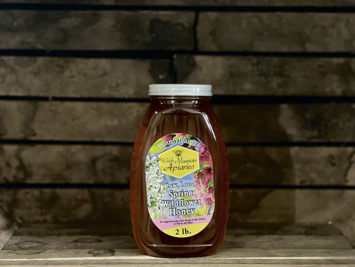 Raw Local Spring Wildflower Honey, 2lb (Glass)