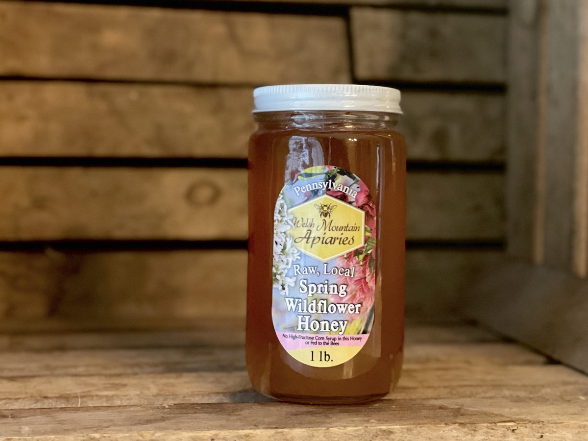 Raw Local Spring Wildflower Honey, 1lb (Glass)