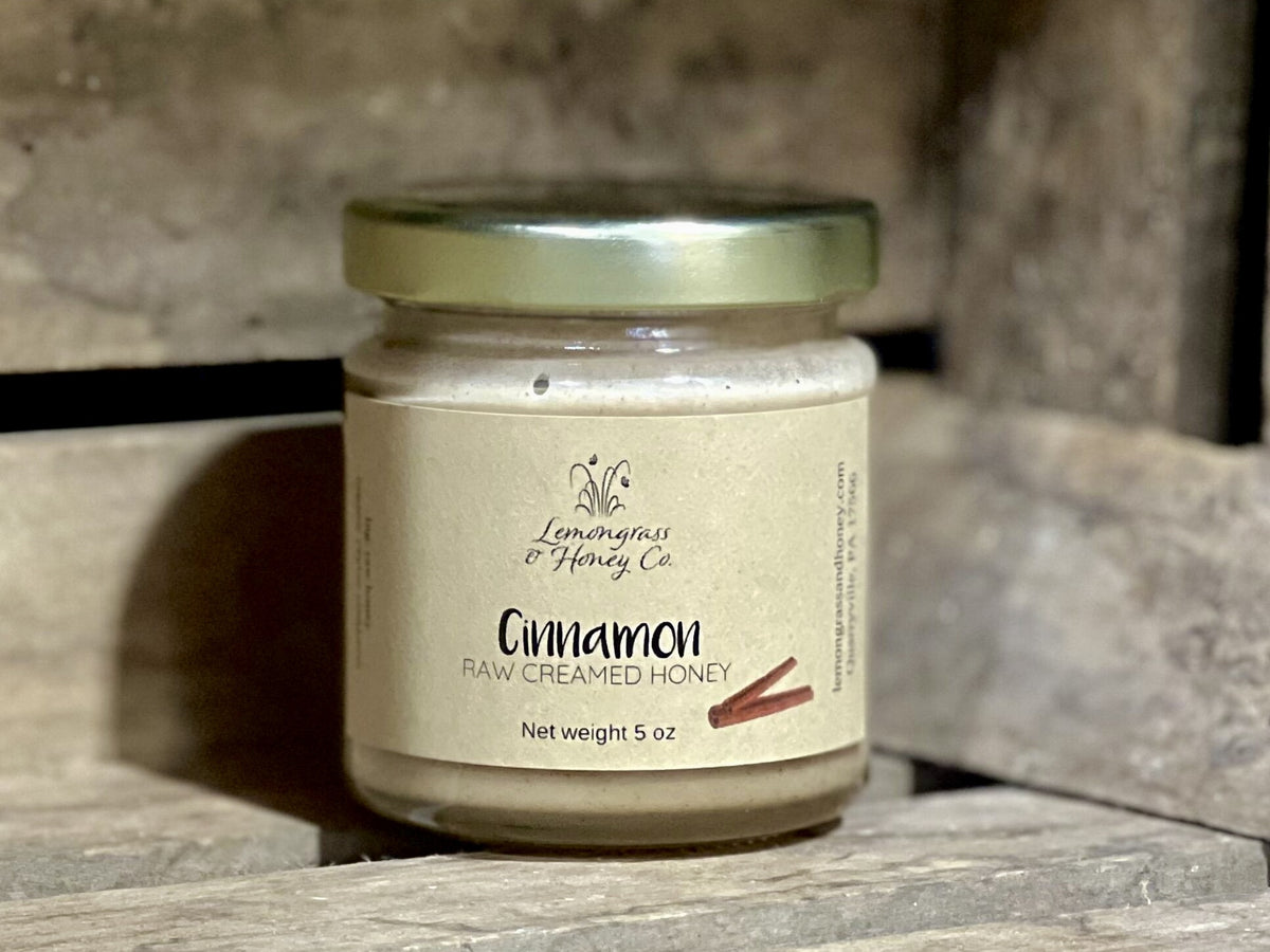 Cinnamon Raw Creamed Honey, 5oz (Glass)