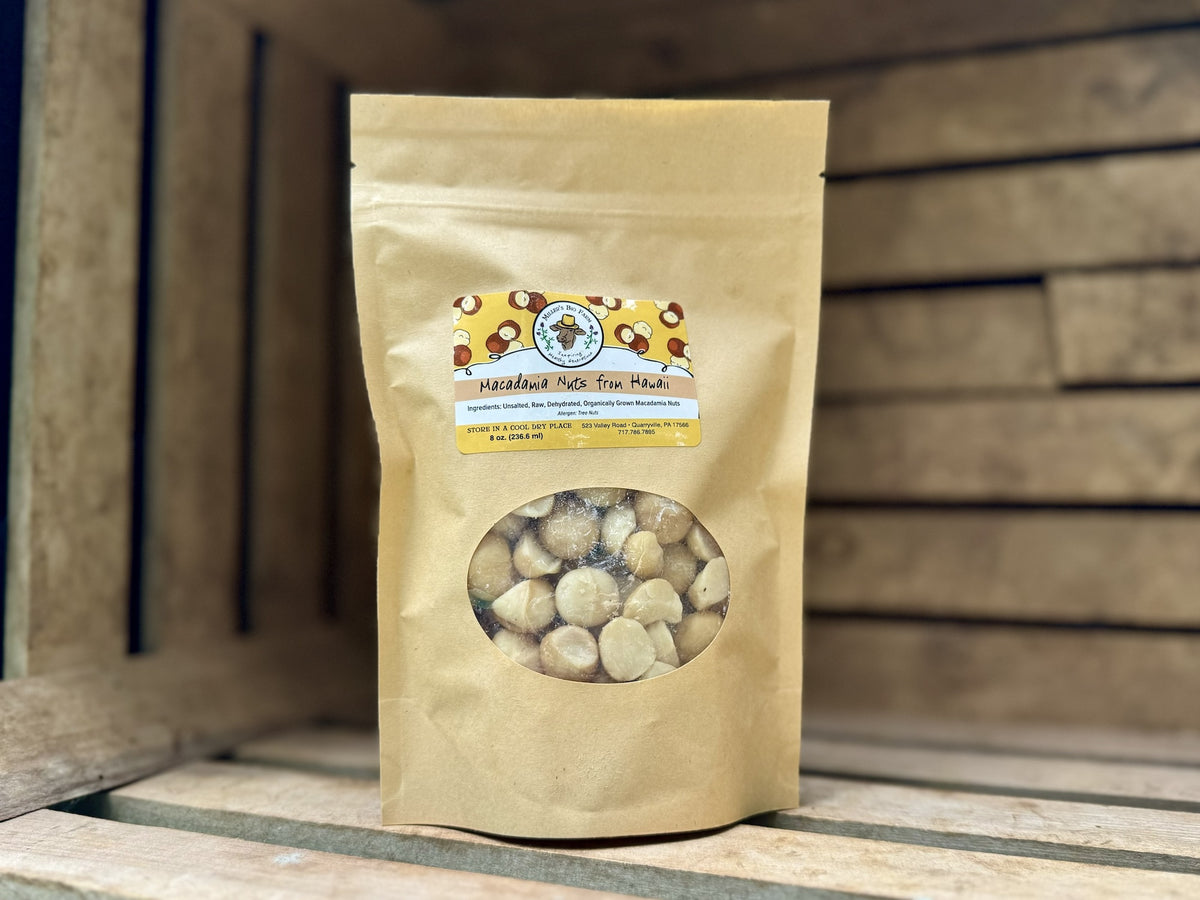 Raw Hawaiian Macadamia Nuts, 8oz