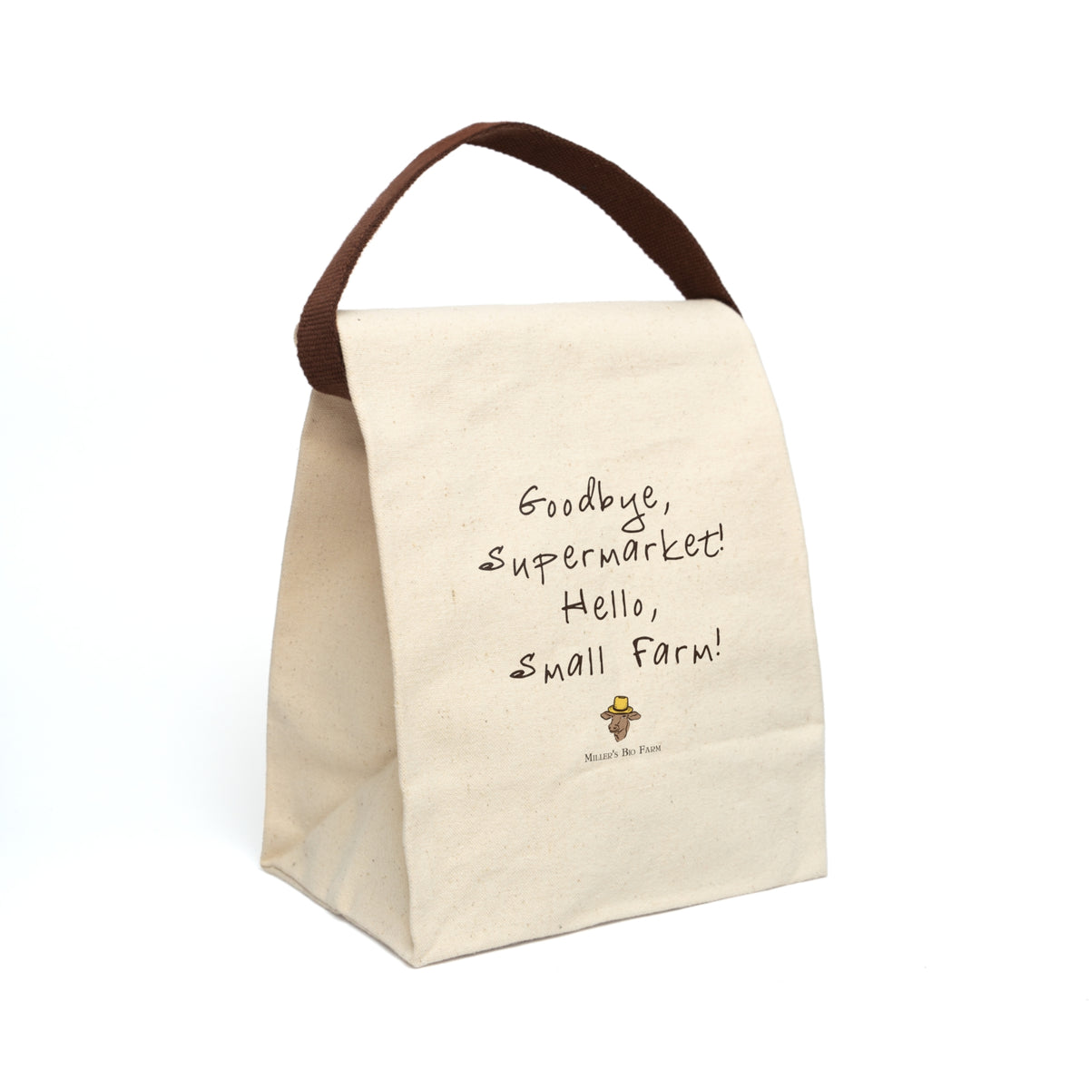 Canvas Lunch Bag With Strap - Goodbye Supermarket Hello Small Farm