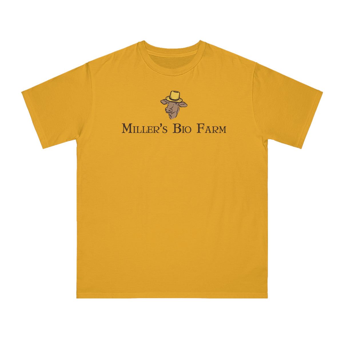 Adult Beehive Organic Classic T-Shirt - Adult Unisex - Miller's Bio Farm Logo Front & Goodbye Supermarket Back