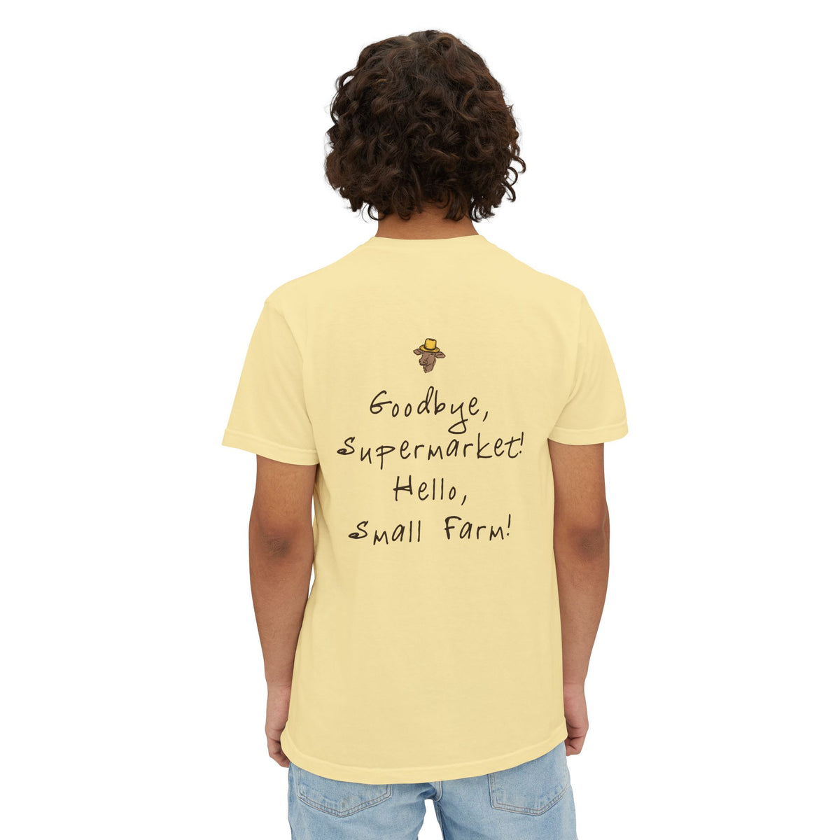 Unisex Pocket T-Shirt - Miller's Bio Farm - Goodbye Supermarket Hello Small Farm