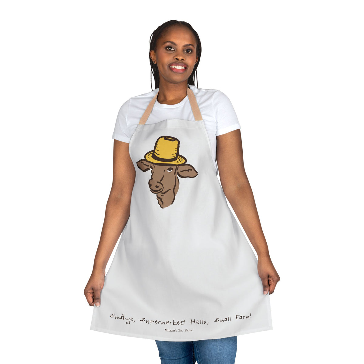 Apron - Miller's Logo with "Goodbye, Supermarket! Hello, Small Farm!"