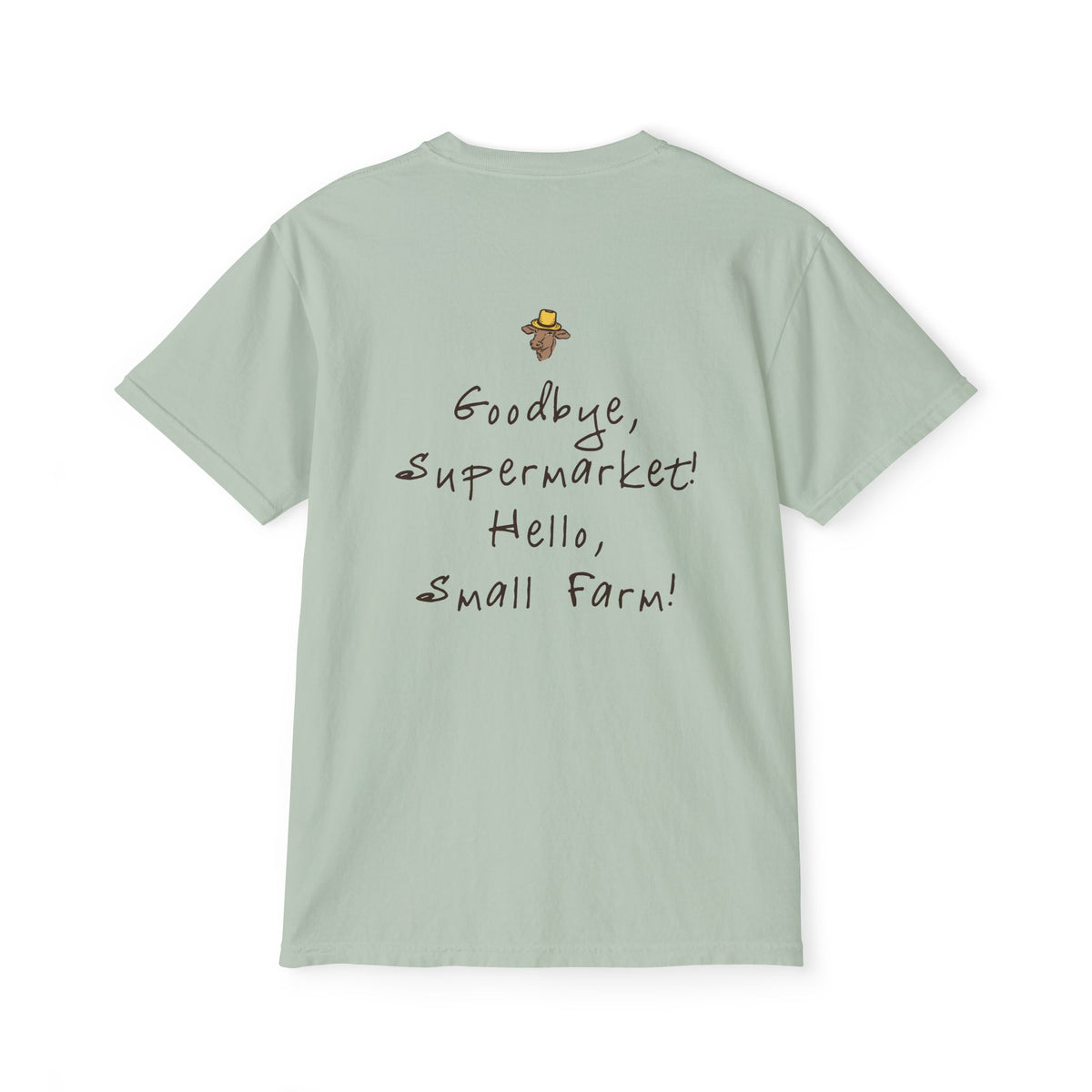 Unisex Pocket T-Shirt - Miller's Bio Farm - Goodbye Supermarket Hello Small Farm