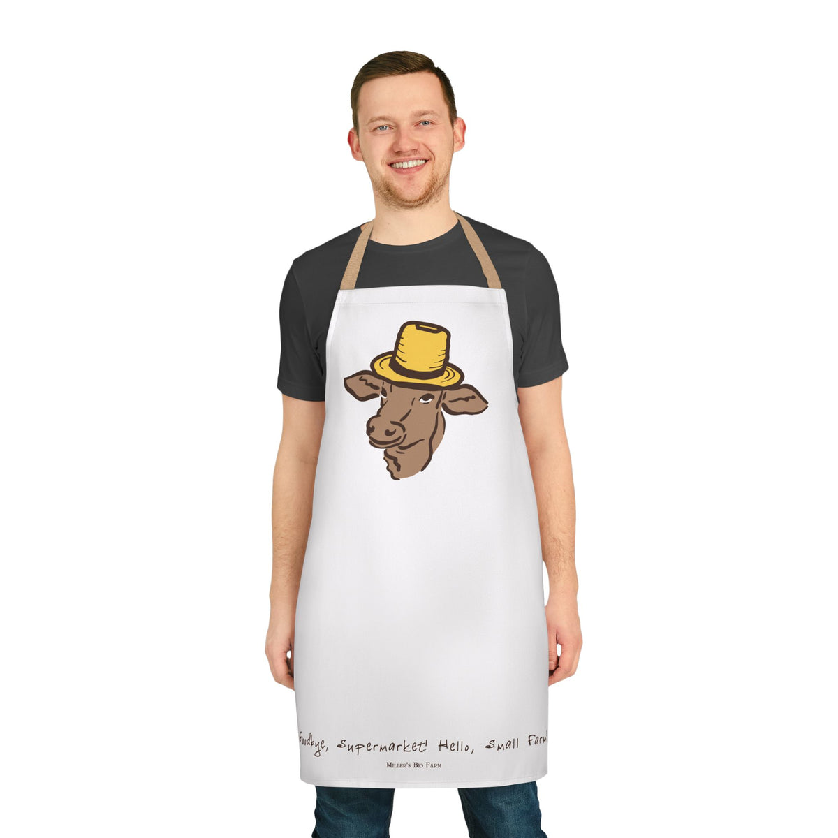 Apron - Miller's Logo with "Goodbye, Supermarket! Hello, Small Farm!"
