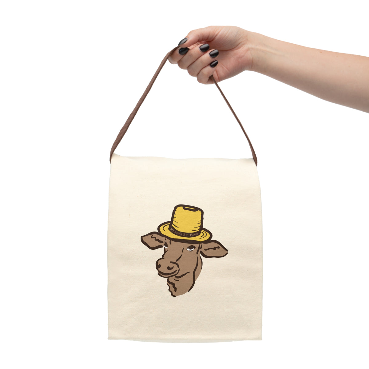 Canvas Lunch Bag With Strap - Miller's Bio Farm Logo