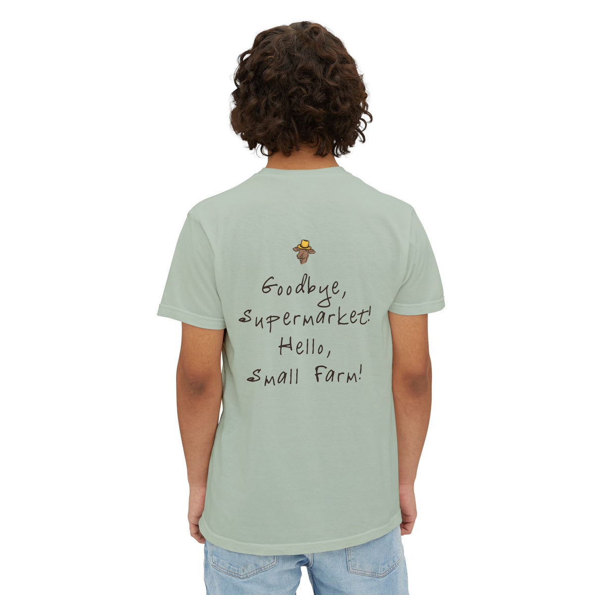 Unisex Pocket T-Shirt - Miller's Bio Farm - Goodbye Supermarket Hello Small Farm