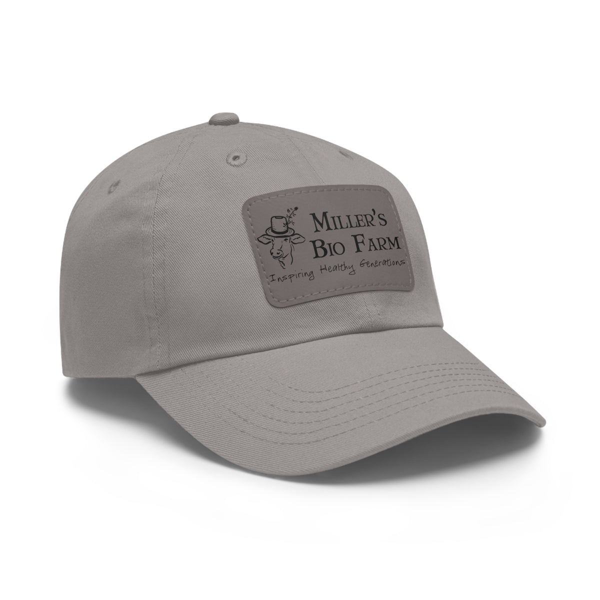 Dad Hat with Leather Patch (Rectangle) - Miller's Bio Farm