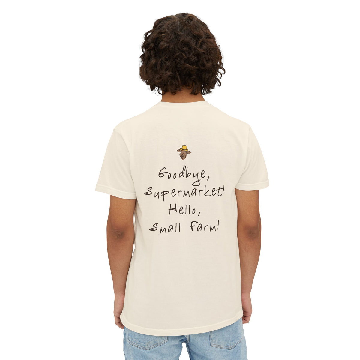 Unisex Pocket T-Shirt - Miller's Bio Farm - Goodbye Supermarket Hello Small Farm