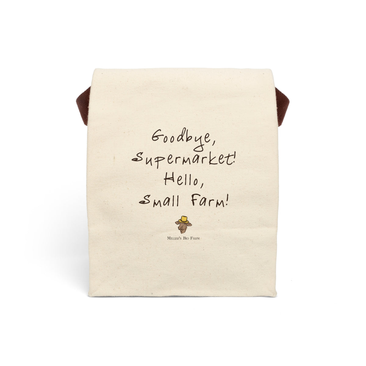 Canvas Lunch Bag With Strap - Goodbye Supermarket Hello Small Farm