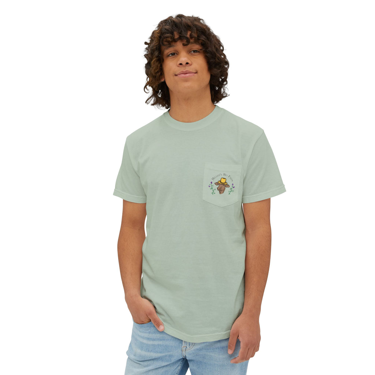 Unisex Pocket T-Shirt - Miller's Bio Farm - Goodbye Supermarket Hello Small Farm